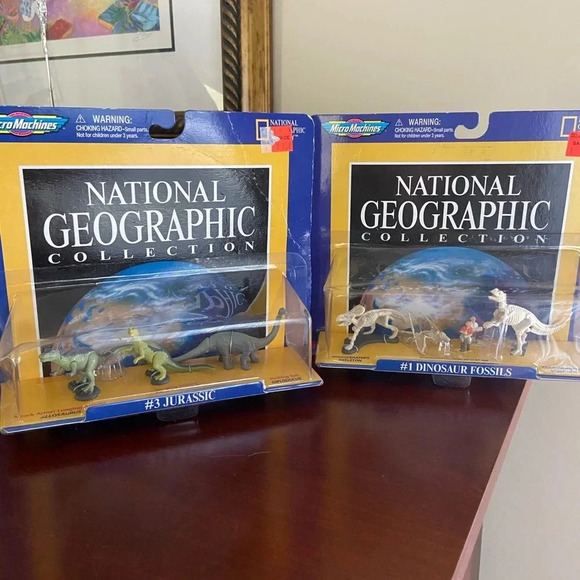 Galoob Micro Machines VTG 1998 National Geographic Dinosaur Jurassic Lot 1 & 3 - Picture 1 of 15